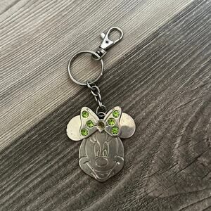 disney mini mouse keychain silver august birthstone peridot